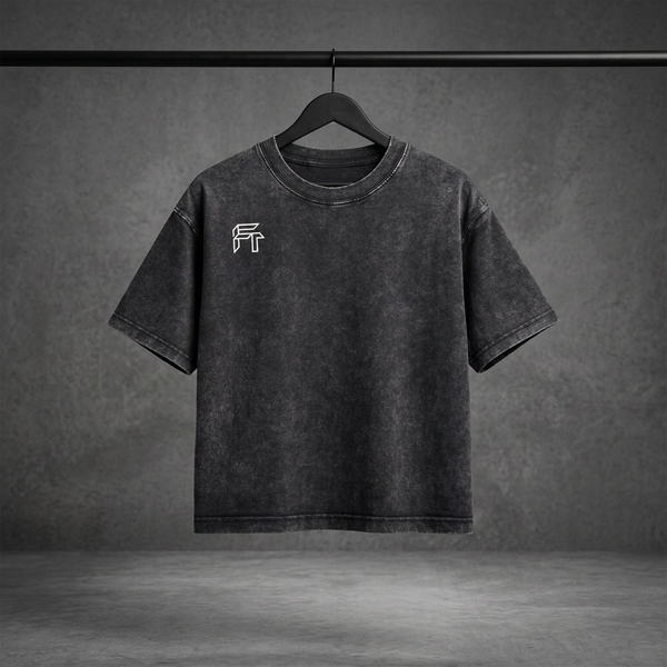 Black Wash Tabline Tee with labels removed