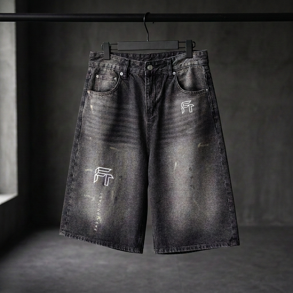 Men’s Short Tabline Pants front with small FT logo restored