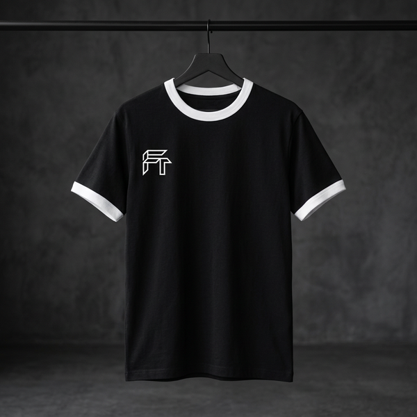 Ringer Tee black white front