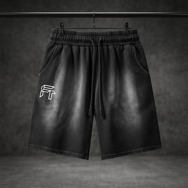 Washed Shorts black front