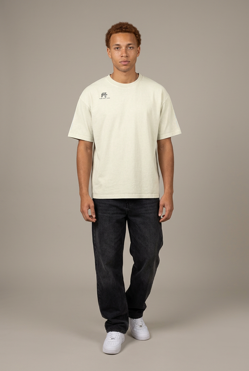 Enzyme Washed Tee male front Apricot