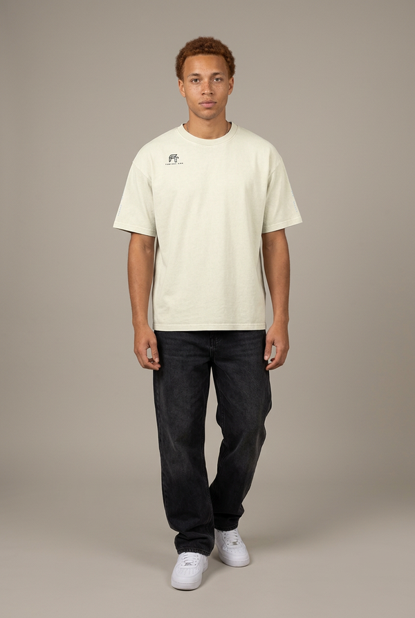 Enzyme Washed Tee male front Apricot