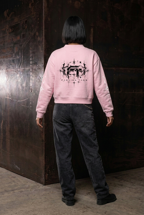 Female Tabs Sweatshirt solo model back pink