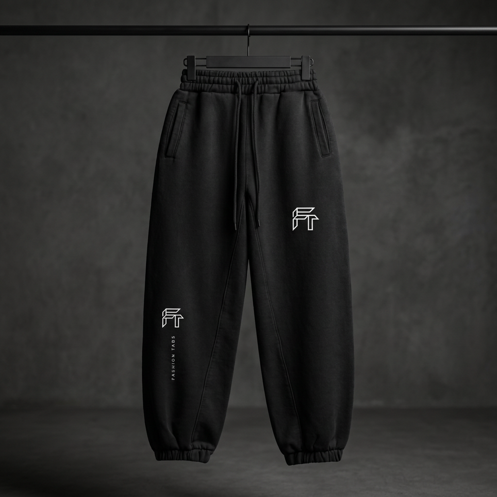 Fleeced Sweatpants black front