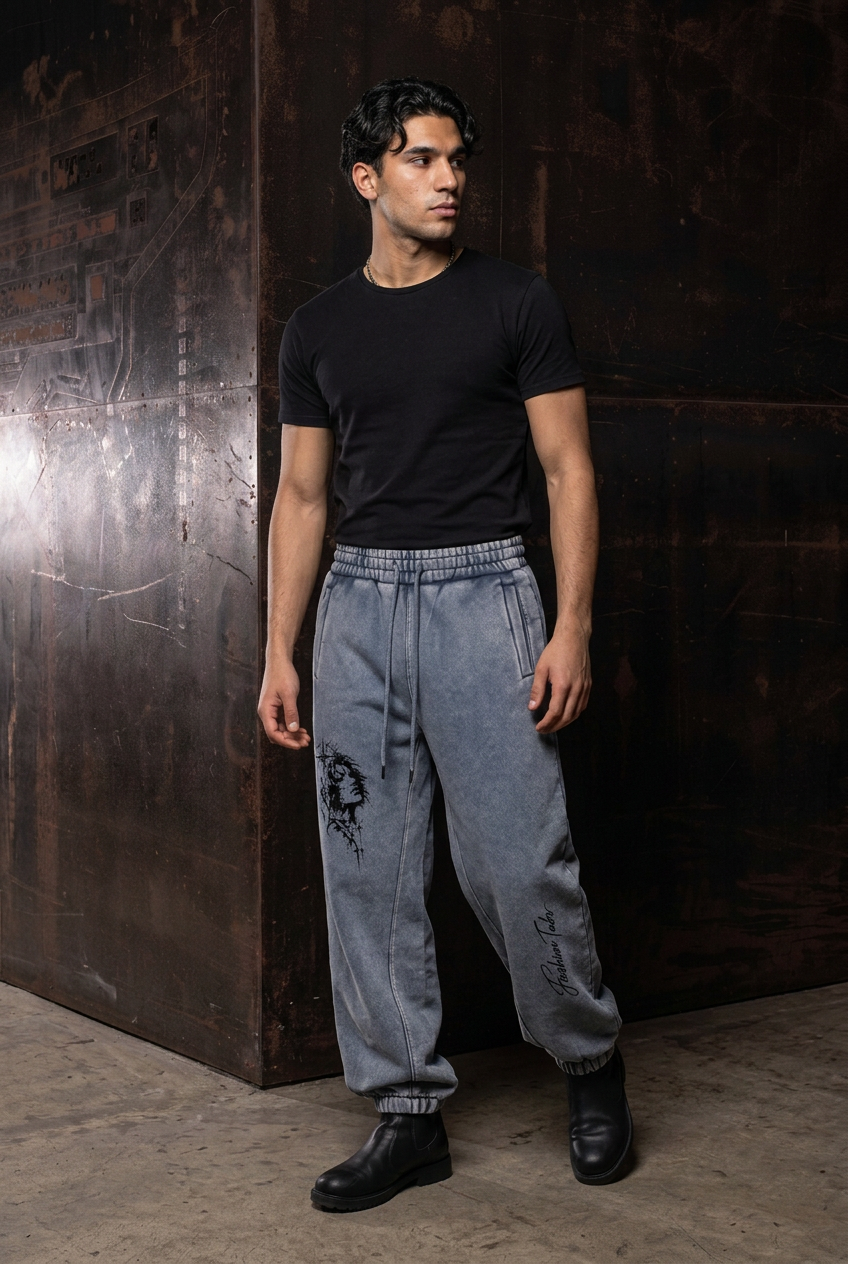 Fleeced Sweatpants solo model front reference colour