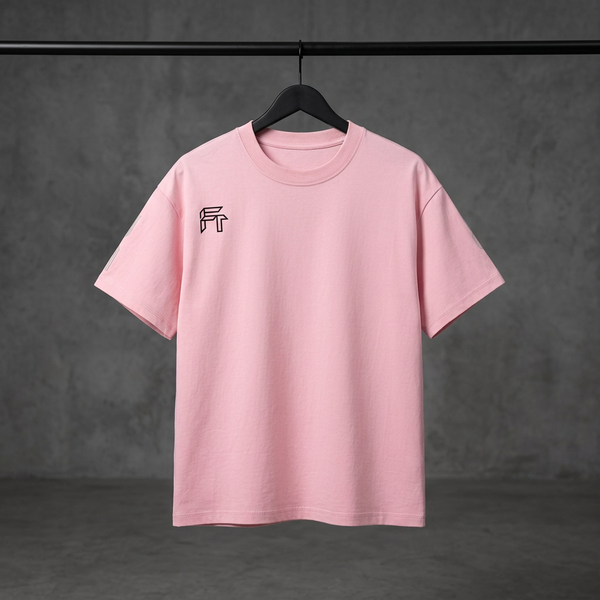 Pink Tabline Tee front studio image