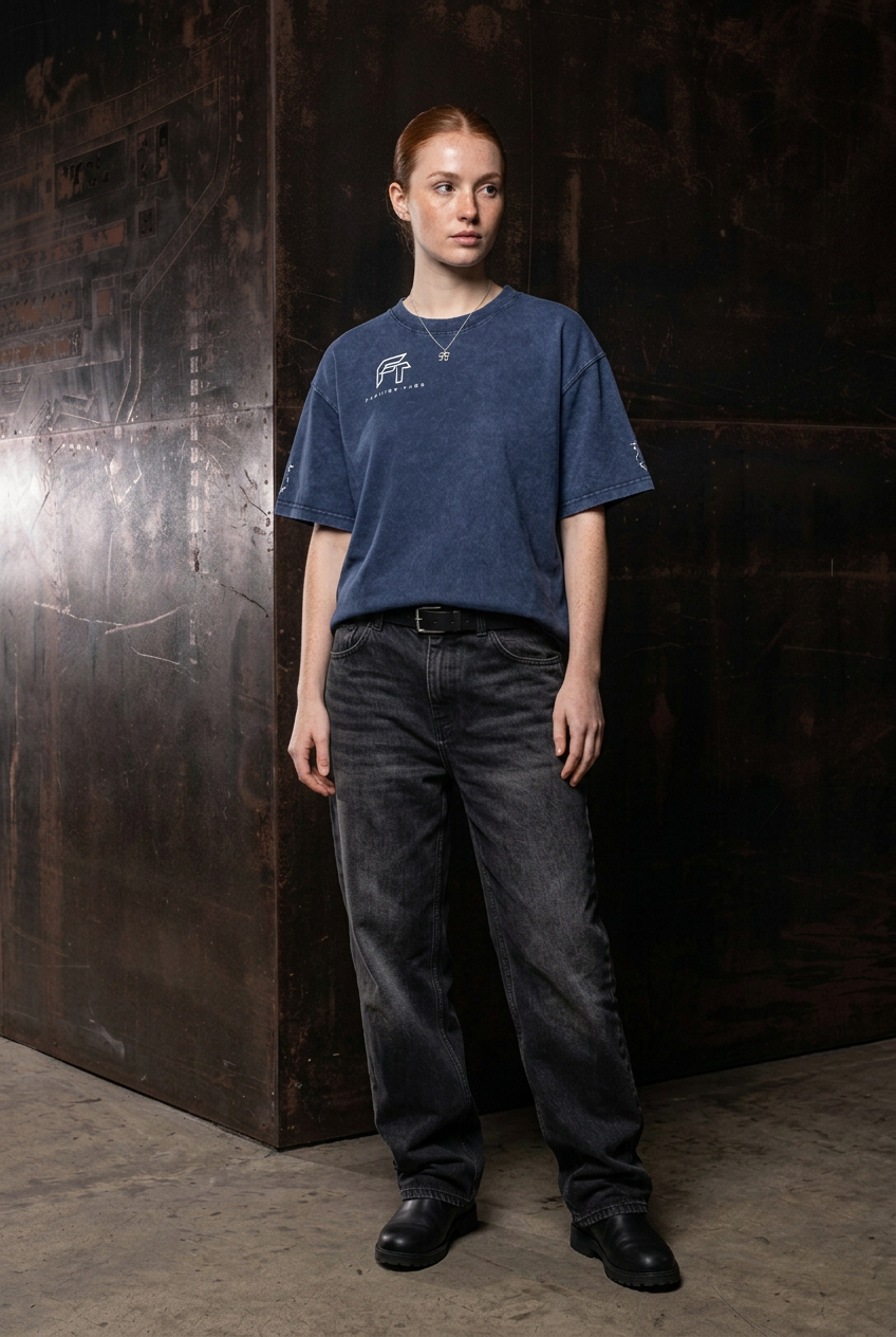 Starline Washed Tee Royal Blue model front