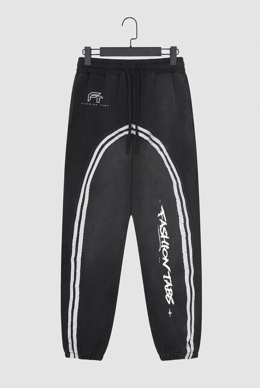 Sun Fade Sweatpants Black hanger front