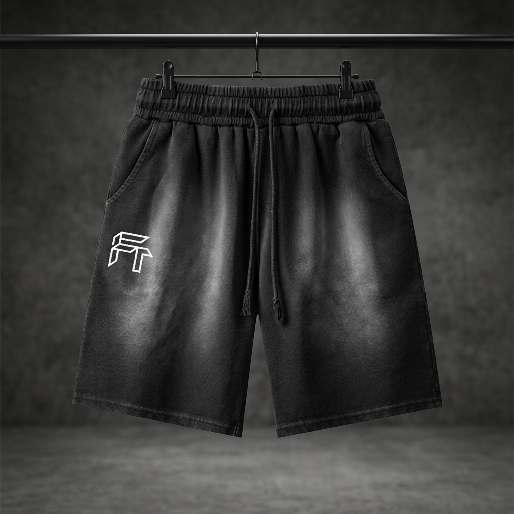 Washed Shorts black front