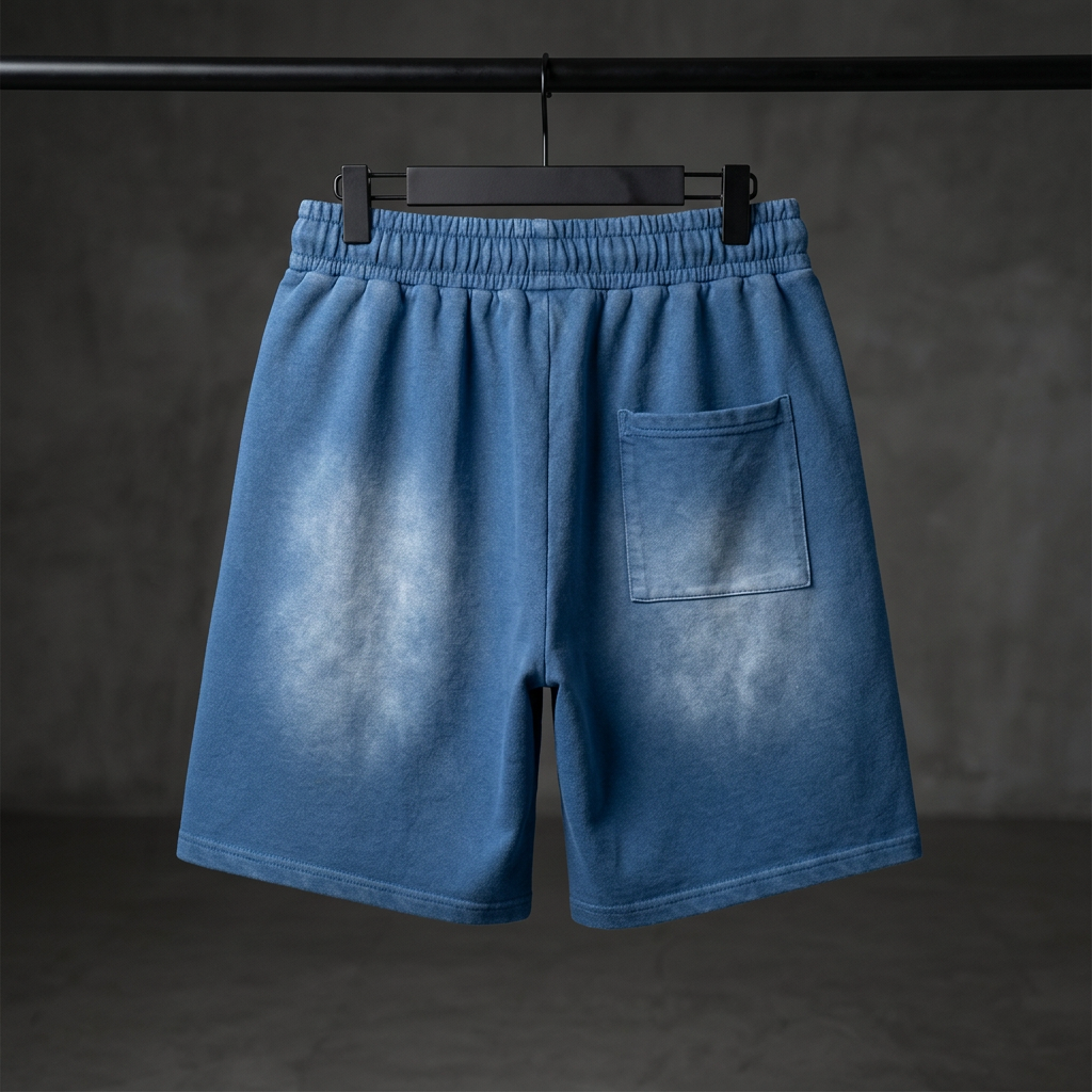 Washed Shorts blue back
