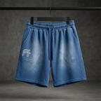 Washed Shorts blue front